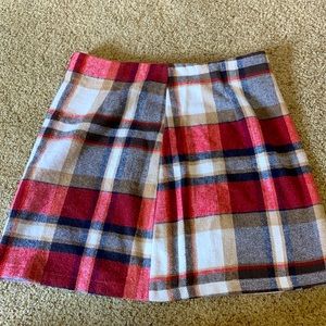 Multi colored plaid skirt